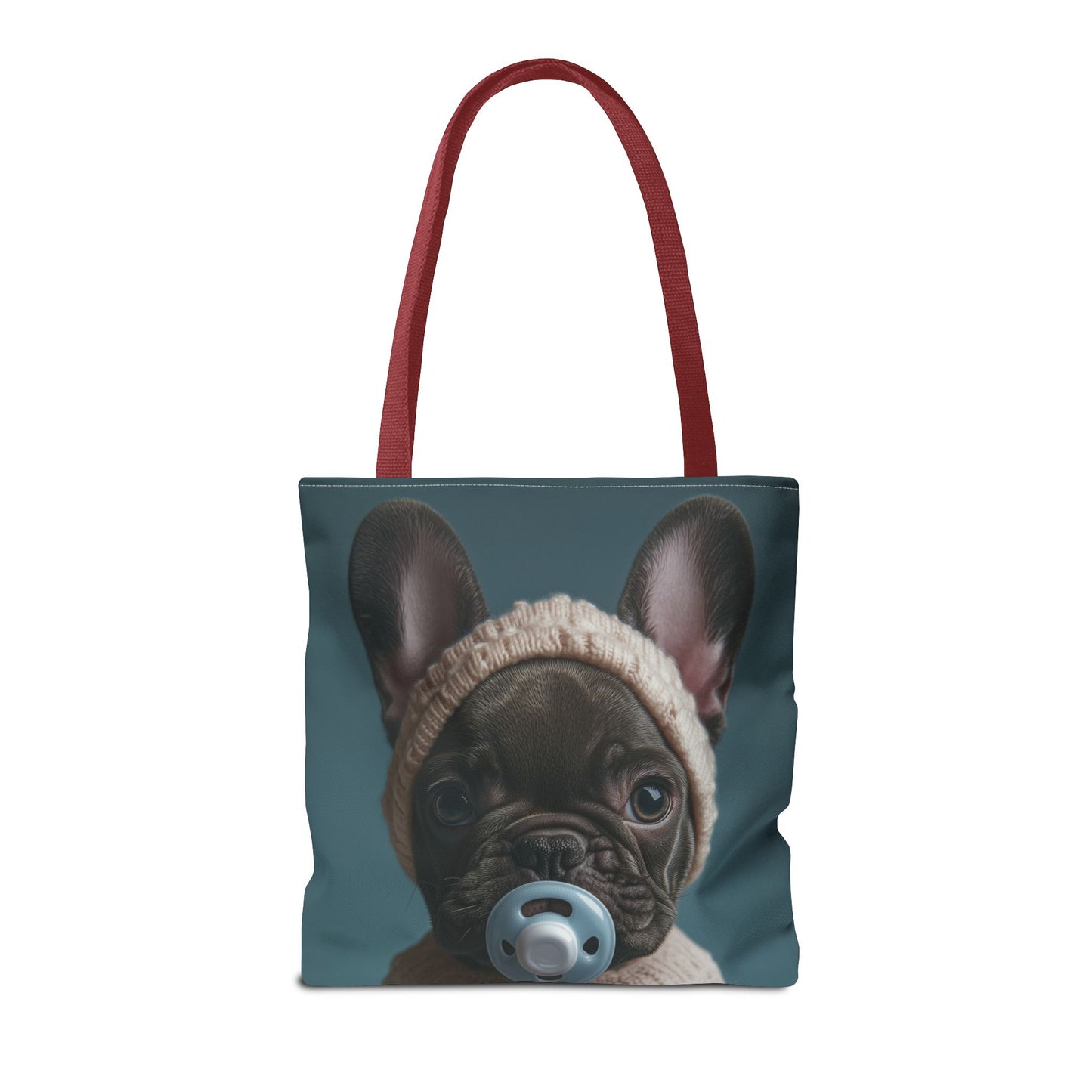 French Bulldog in Cozy Knit Sweater: "Bundle of Joy" | Tote Bag (AOP) | Puppy Love Edition™