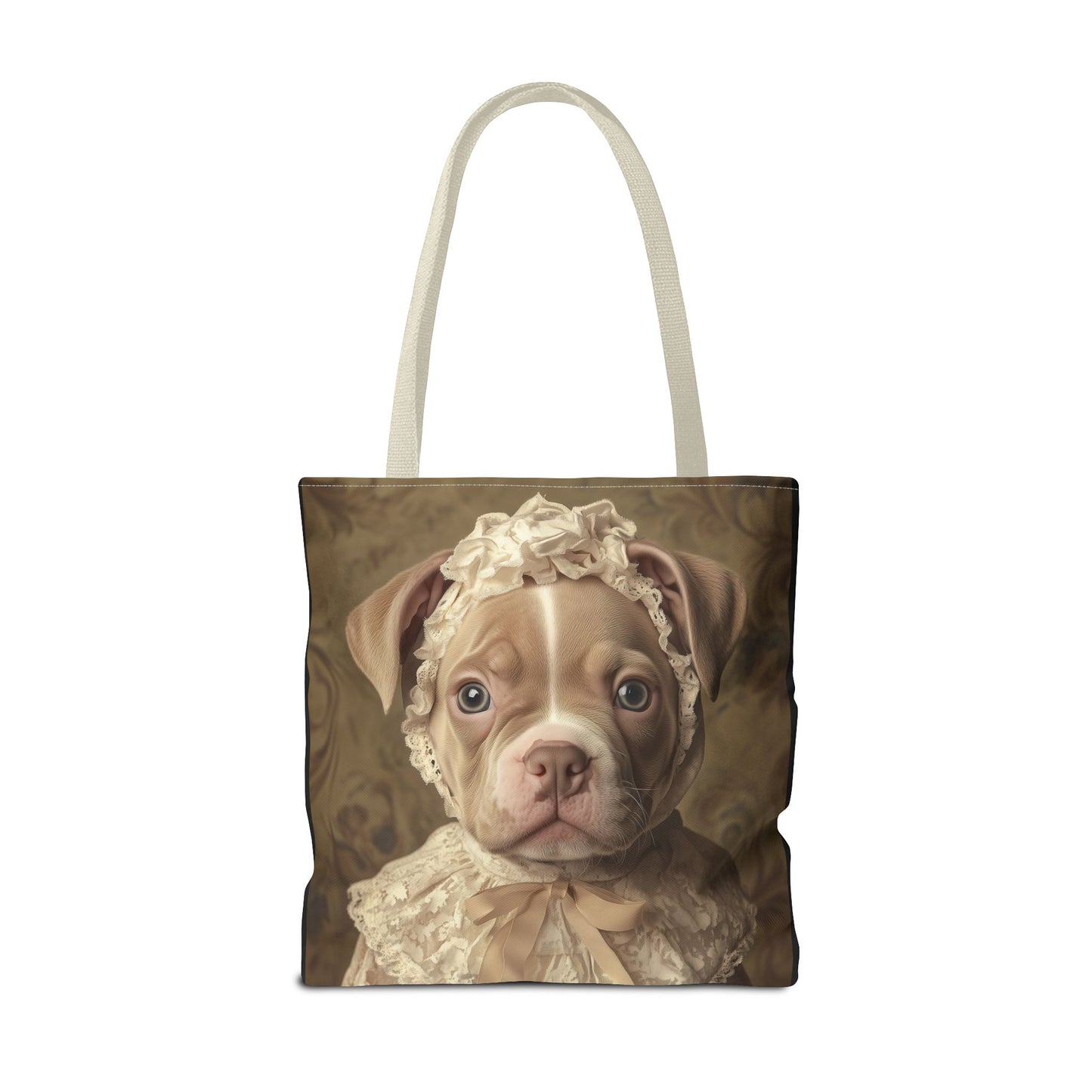 Pit Bull in Ivory Lace: "Regal Innocence" | Tote Bag (AOP) | Puppy Love Edition™