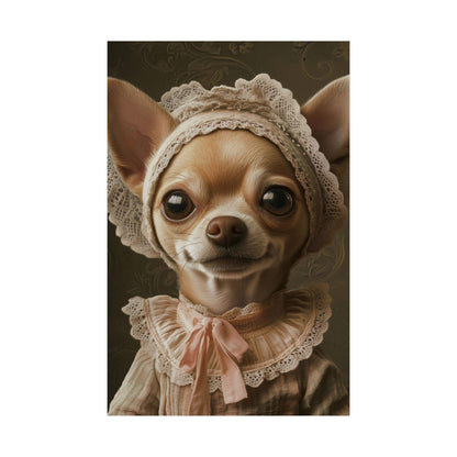 Chihuahua in Lace: "Cottage Charm" | Matte Vertical Posters | Puppy Love Edition™