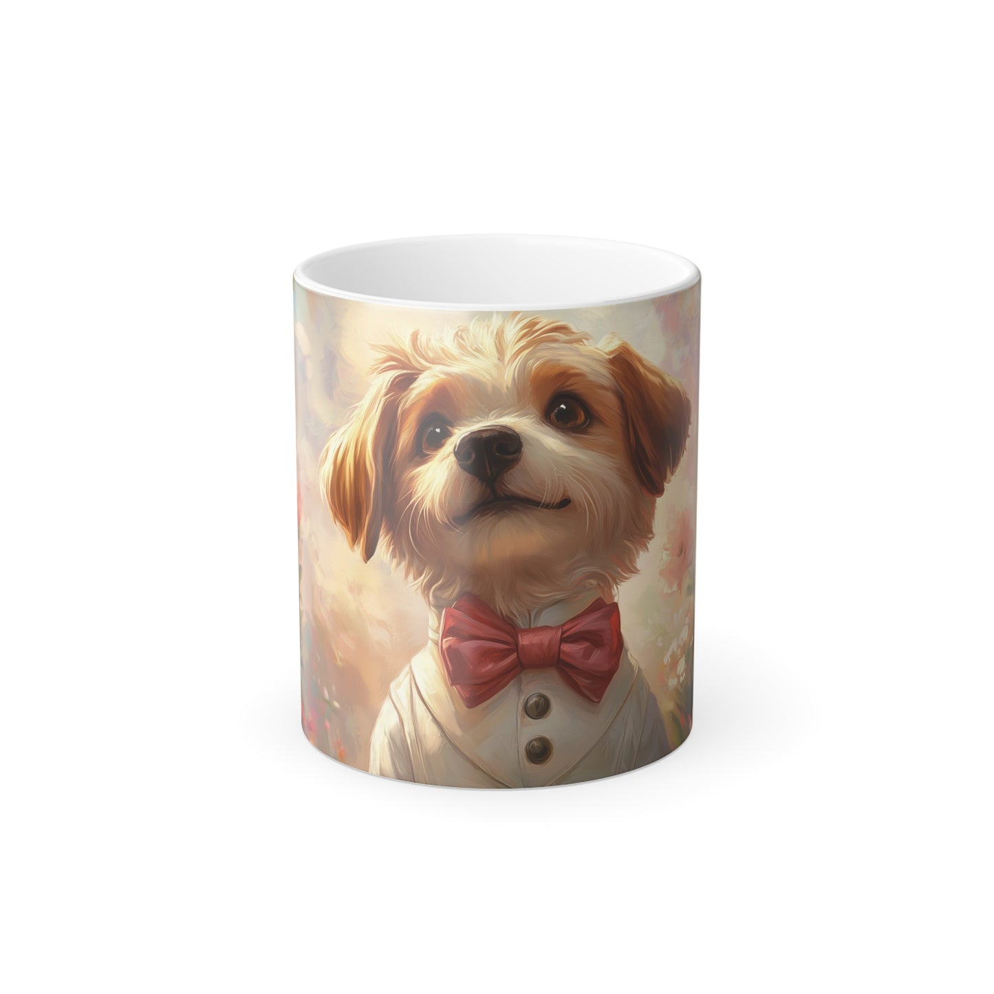 Edwardian Elegance Edition™: Dapper Dog in Bloom | Color Morphing Coffee Mug, 11oz |