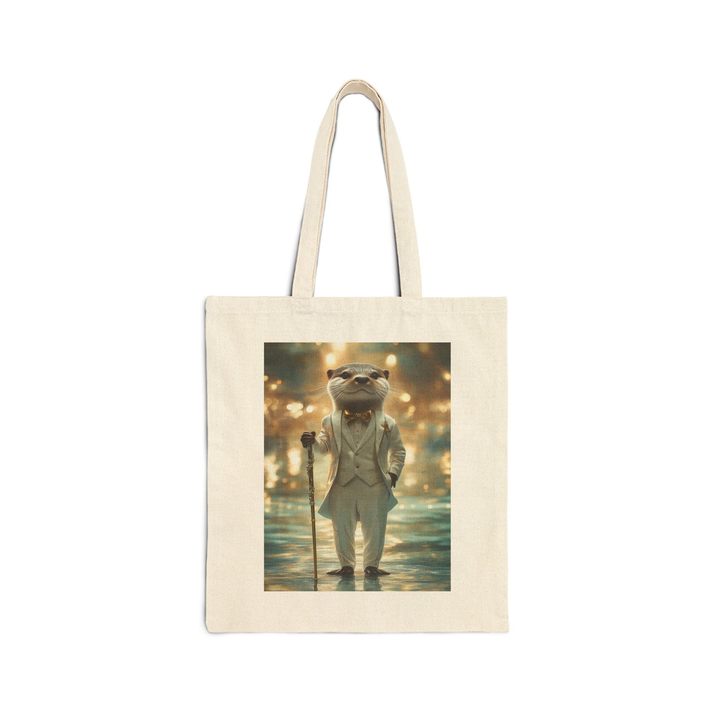 Otter in White Suit: "The River Aristocrat" | Canvas Tote Bag | Pawgue Chic Edition™