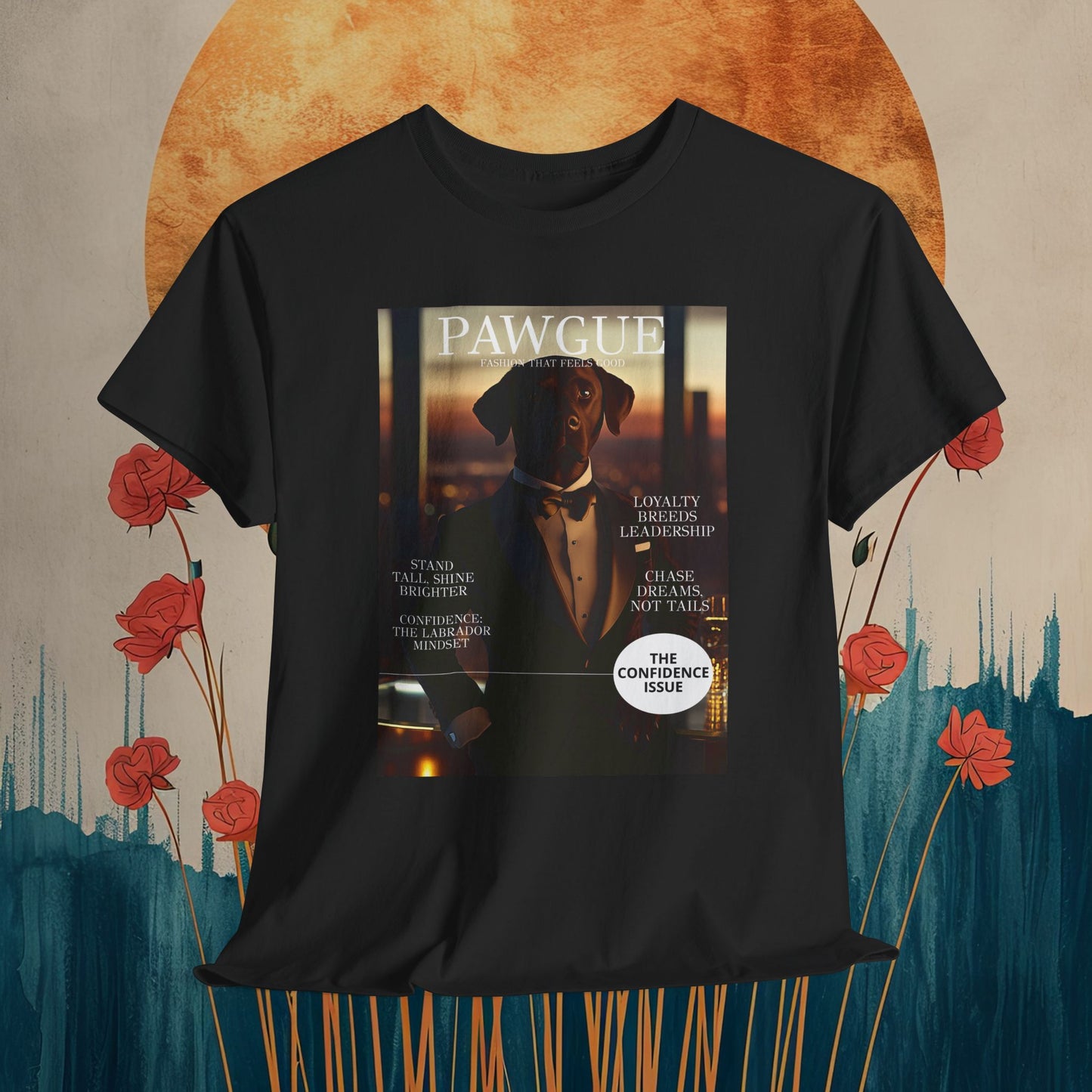 Labrador in Black Tie: "Cover" | T Shirt | Pawgue Chic Edition™