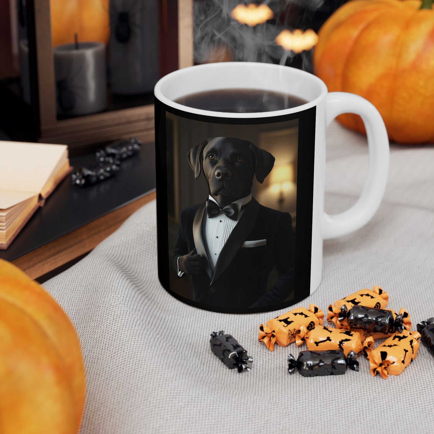 Labrador in Black Tie: "The Classic Companion" | Ceramic Mug, (11oz, 15oz) |  Pawgue Chic Edition™