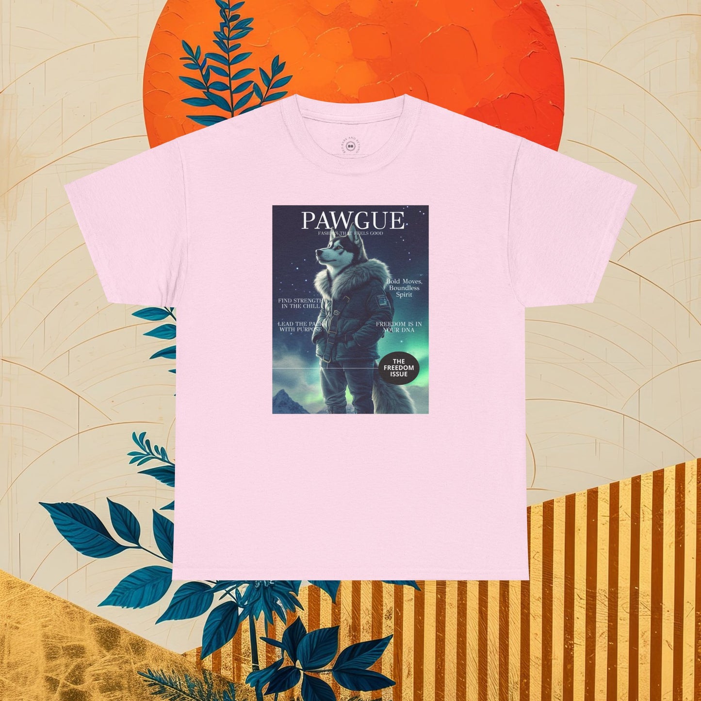 Husky under the Northern Lights: "Cover" | T Shirt | Pawgue Chic Edition™