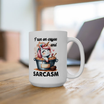 Snark & Simplicity Collection™: "Coffee & Sarcasm" | Ceramic Mug, (11oz, 15oz) |