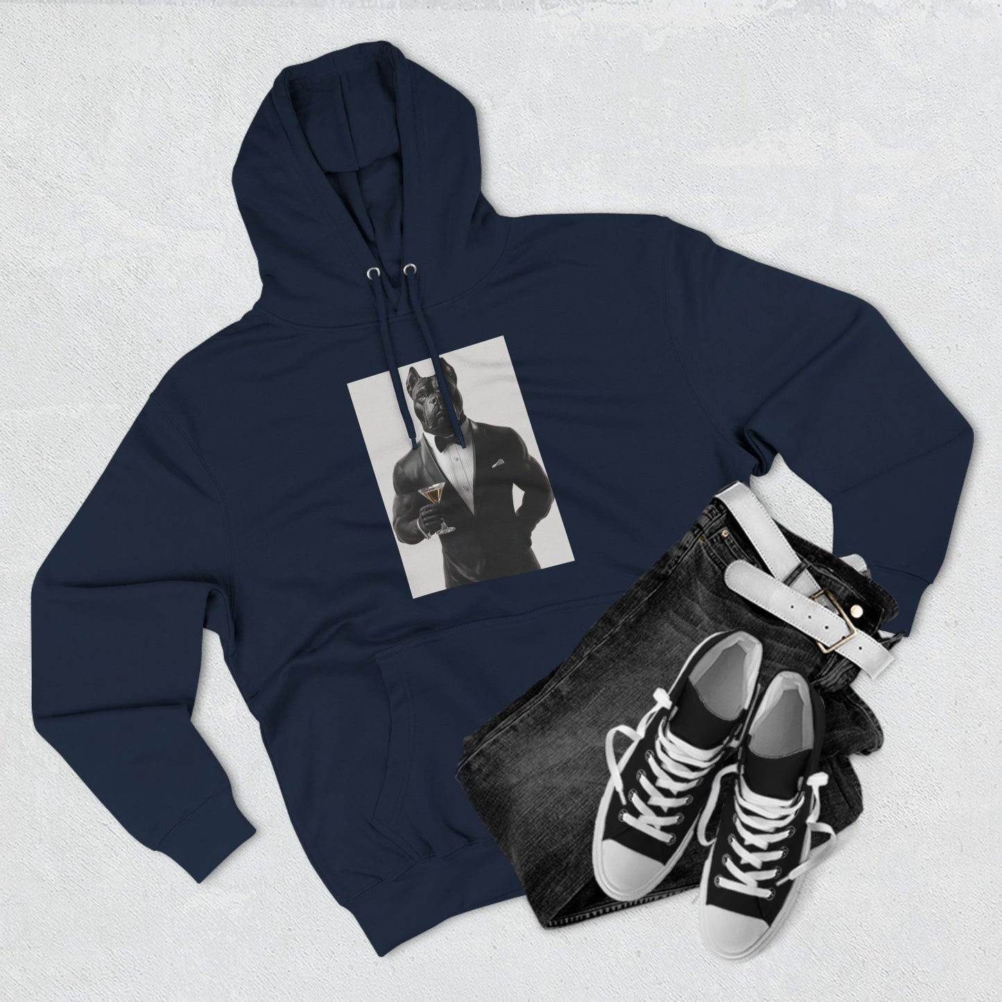 Cane Corso in Tuxedo: "Ebony Elegance" | Hoodie | Pawgue Chic Edition™