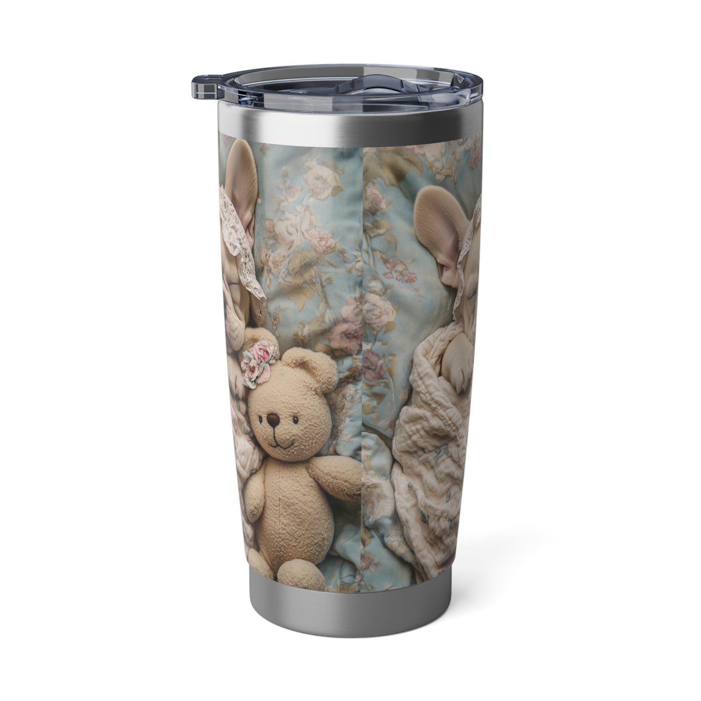 French Bulldog in Baby Bonnet: "Dreamy Slumber" | 20oz Tumbler | Puppy Love Edition™