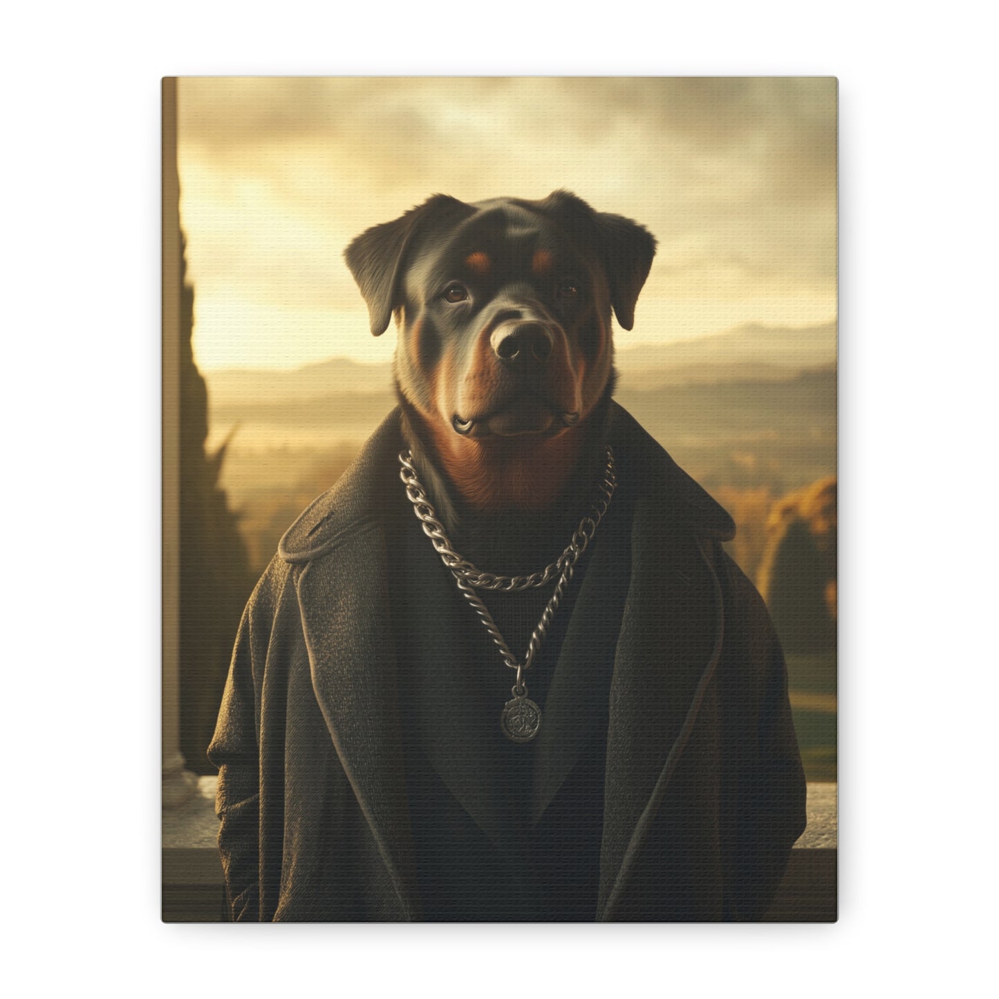 Rottweiler in Casual Wear | Matte Canvas Print, Stretched, 1.25 | Pawgue Chic Edition™