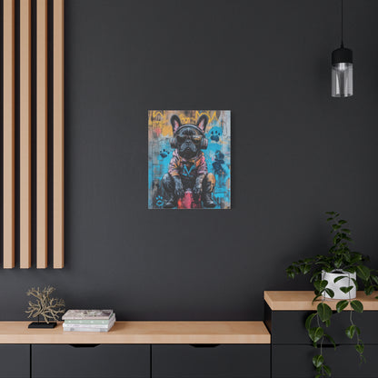 French Bulldog with Headphones: "Street Pup Icon" | Matte Canvas Print, Stretched, 1.25 | City Edition™