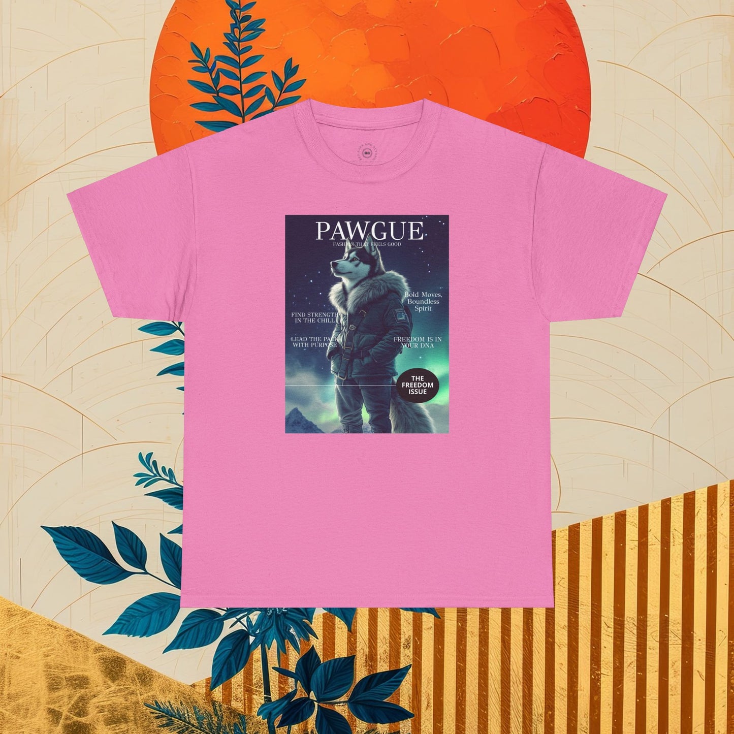 Husky under the Northern Lights: "Cover" | T Shirt | Pawgue Chic Edition™