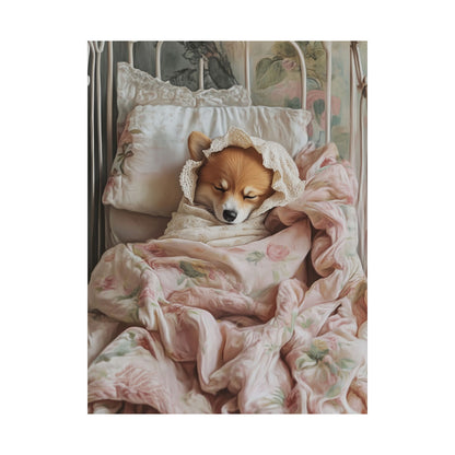 Corgi Swaddled: "Dreamy Nap" | Matte Vertical Posters | Puppy Love Edition™