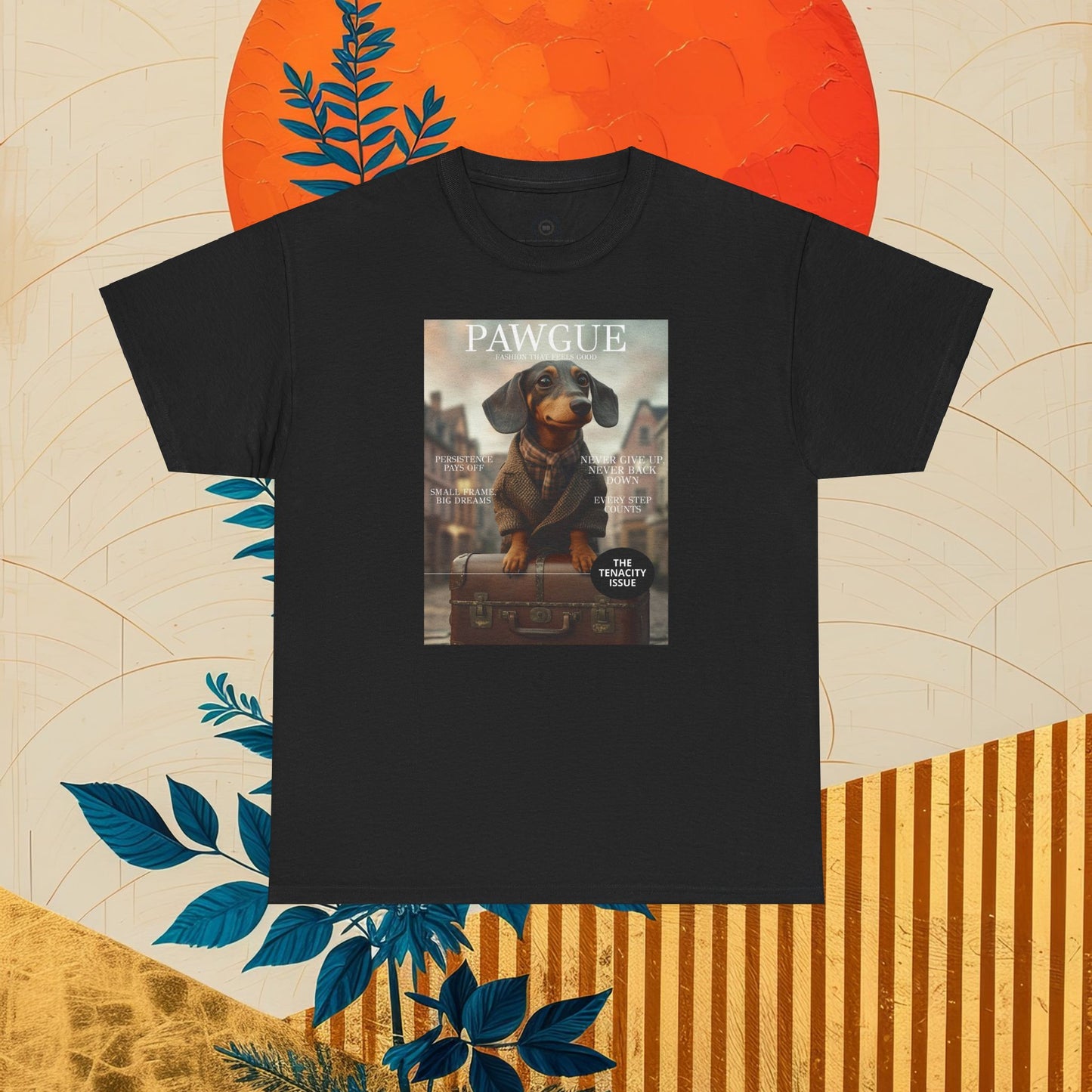 Dachshund in Tweed: "Cover" | T Shirt | Pawgue Chic Edition™