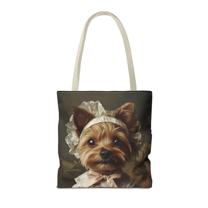 Yorkshire Terrier in Victorian Gown: "Gentle Grace" | Tote Bag (AOP) | Puppy Love Edition™