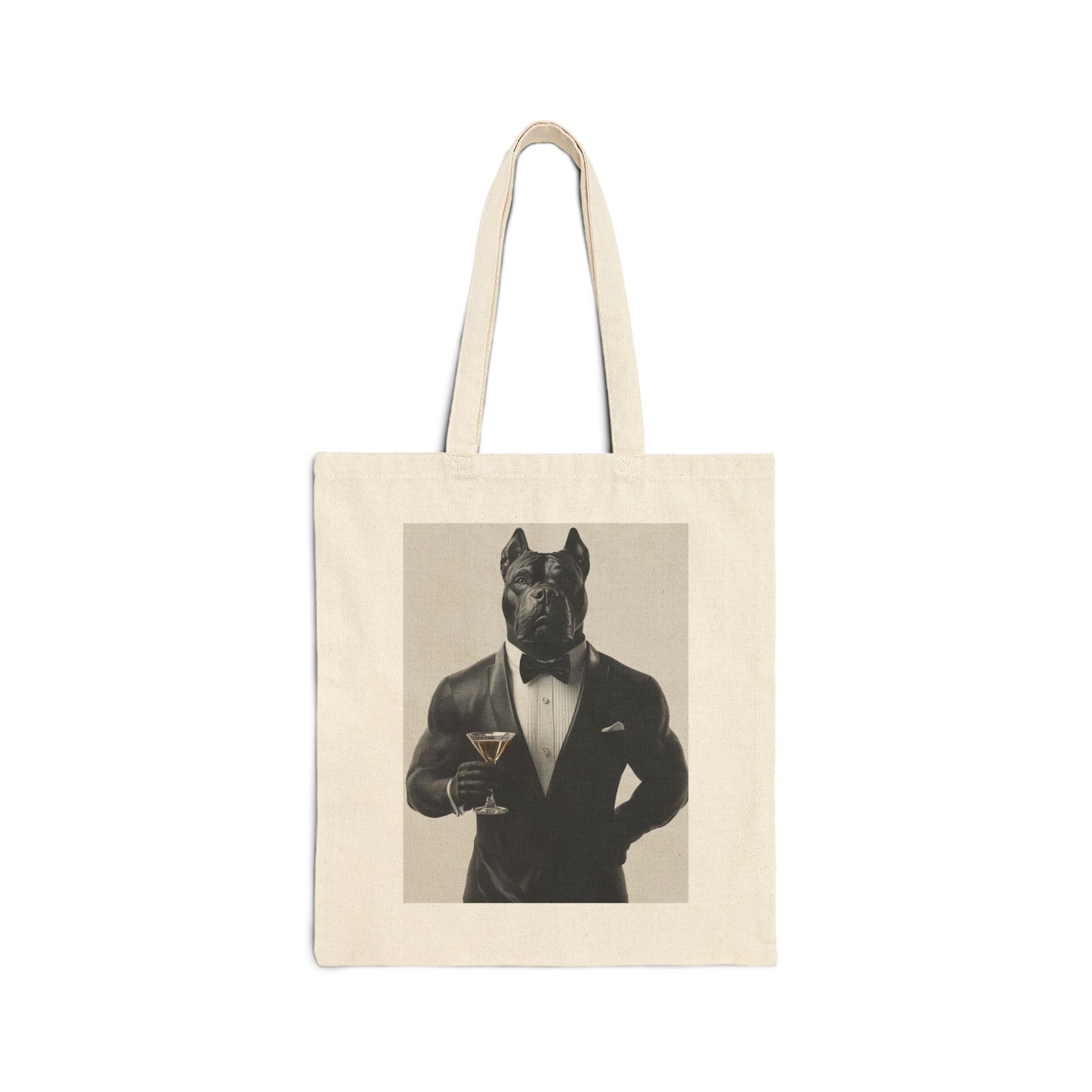 Cane Corso in Tuxedo: "Ebony Elegance" | Canvas Tote Bag | Pawgue Chic Edition™