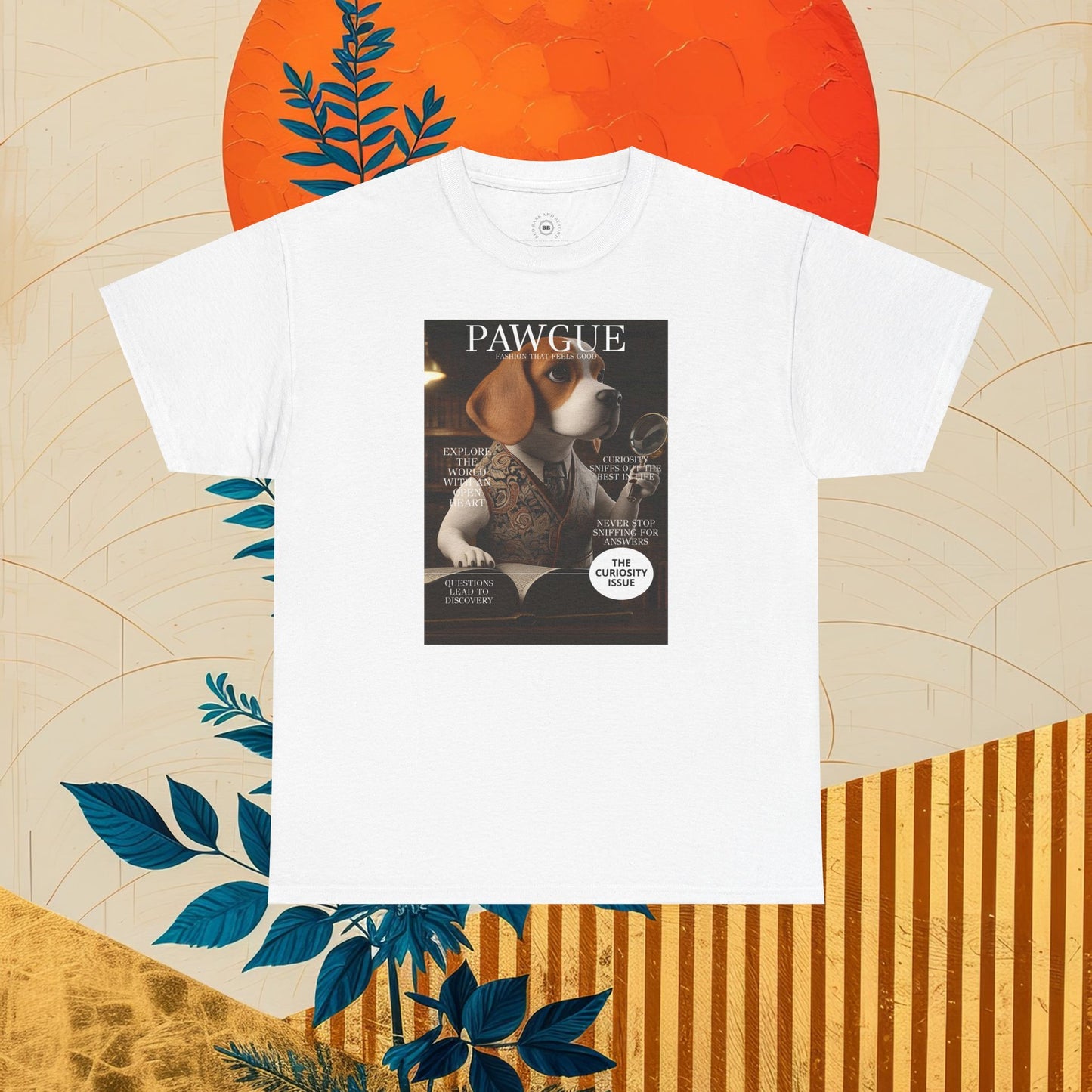 Beagle with Magnifying Glass: "Cover" | T Shirt | Pawgue Chic Edition™