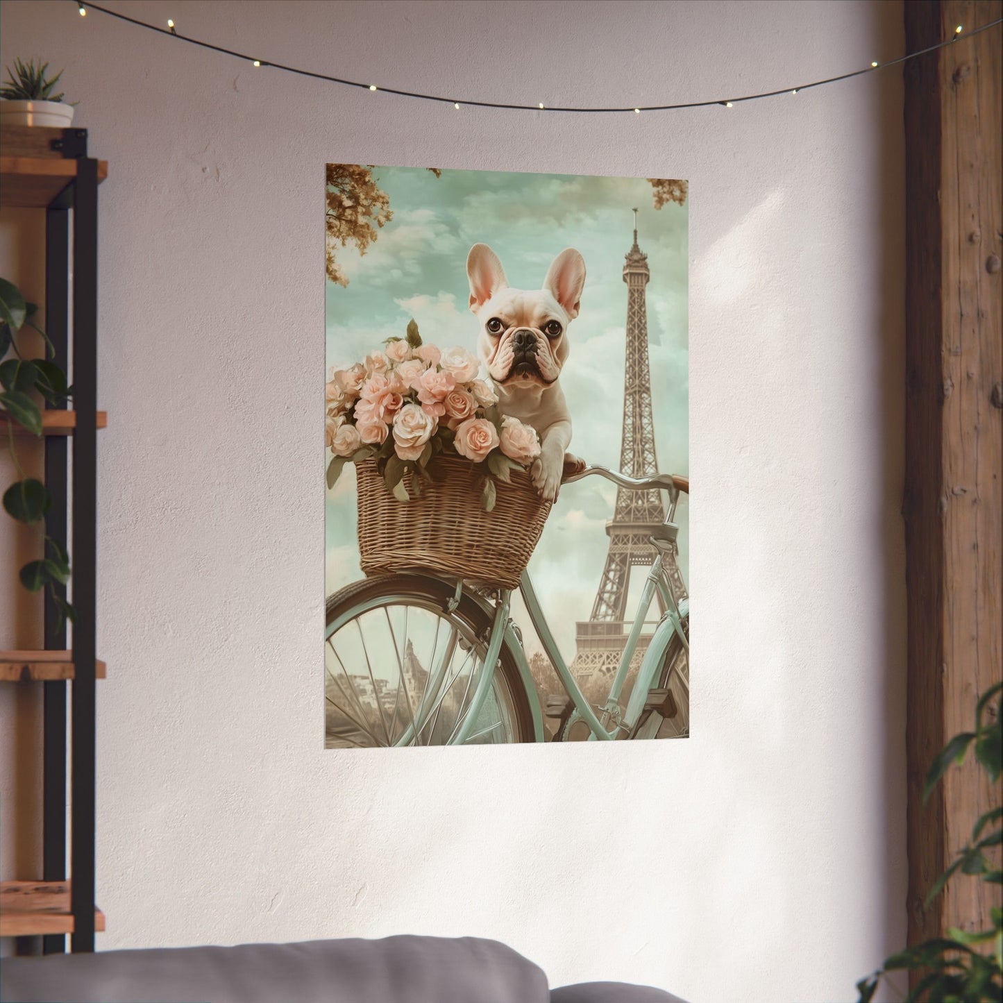 French Bulldog in Paris: "Paws and Petals" | Matte Vertical Posters | Puppy Love Edition™