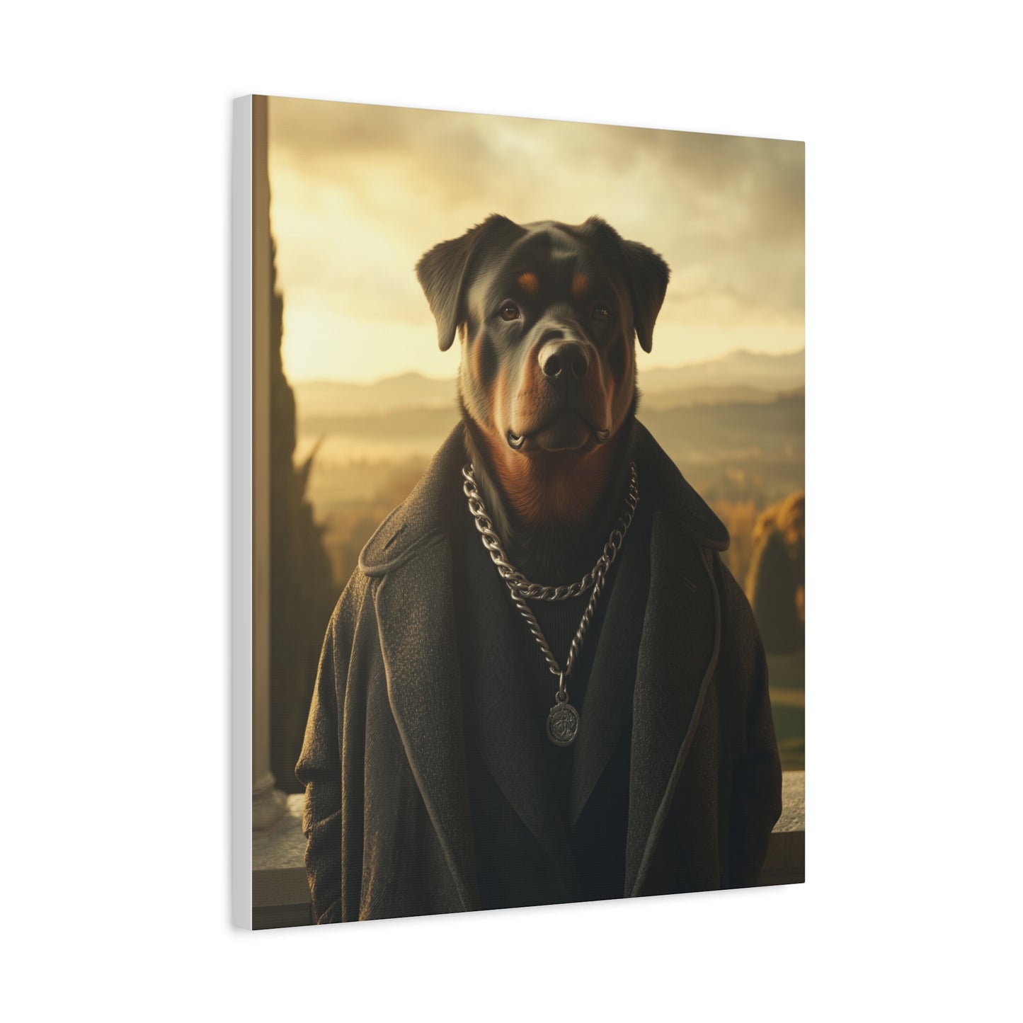 Rottweiler in Casual Wear | Matte Canvas Print, Stretched, 1.25 | Pawgue Chic Edition™