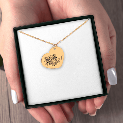 Personalized Pet Portrait Heart Necklace