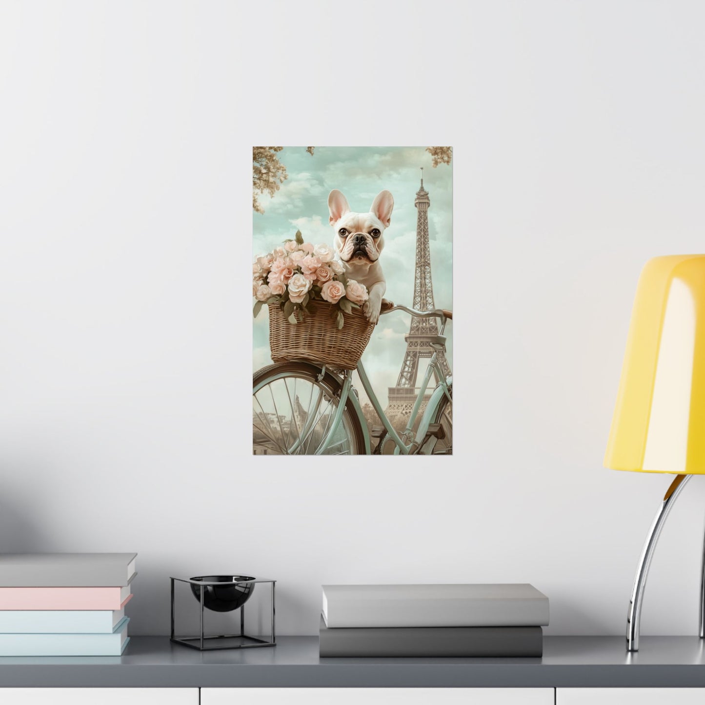 French Bulldog in Paris: "Paws and Petals" | Matte Vertical Posters | Puppy Love Edition™