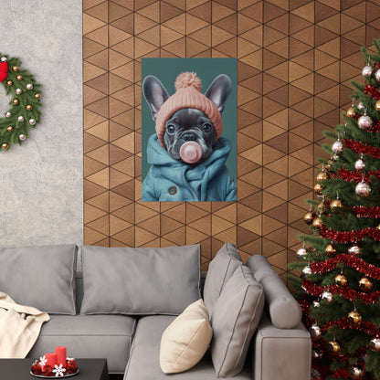 French Bulldog in Winter Baby Attire: "Cozy Cutie" | Matte Vertical Posters | Puppy Love Edition™: