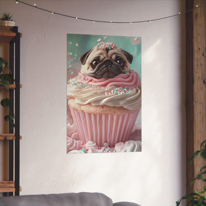 Pug in a Cupcake: "Sugar & Sprinkles" | Matte Vertical Posters | Puppy Love Edition™