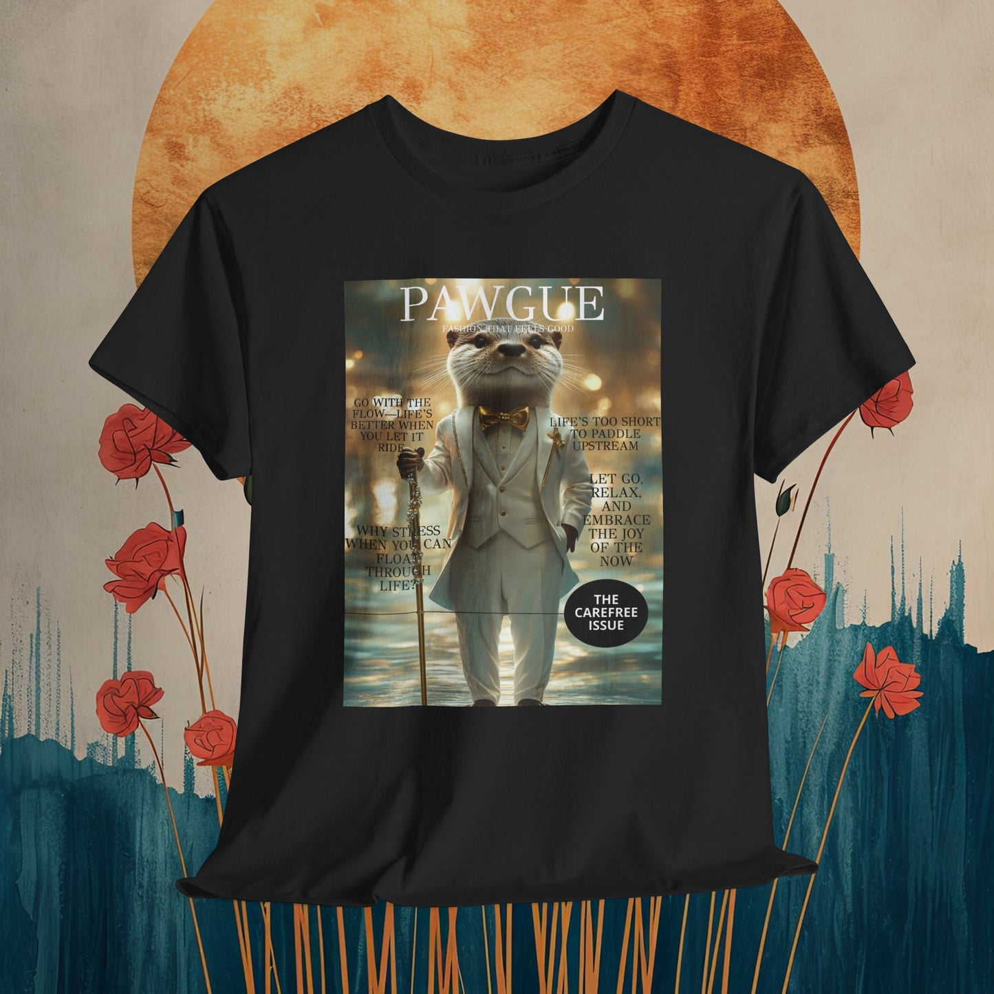 Otter in White Suit: "Cover" | T Shirt | Pawgue Chic Edition™