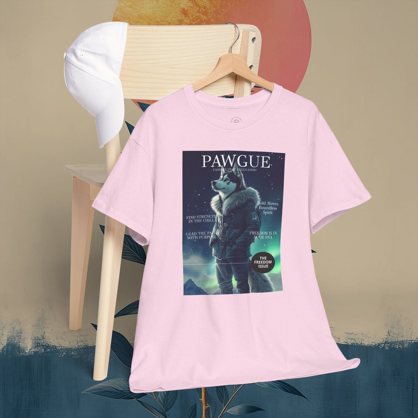 Husky under the Northern Lights: "Cover" | T Shirt | Pawgue Chic Edition™