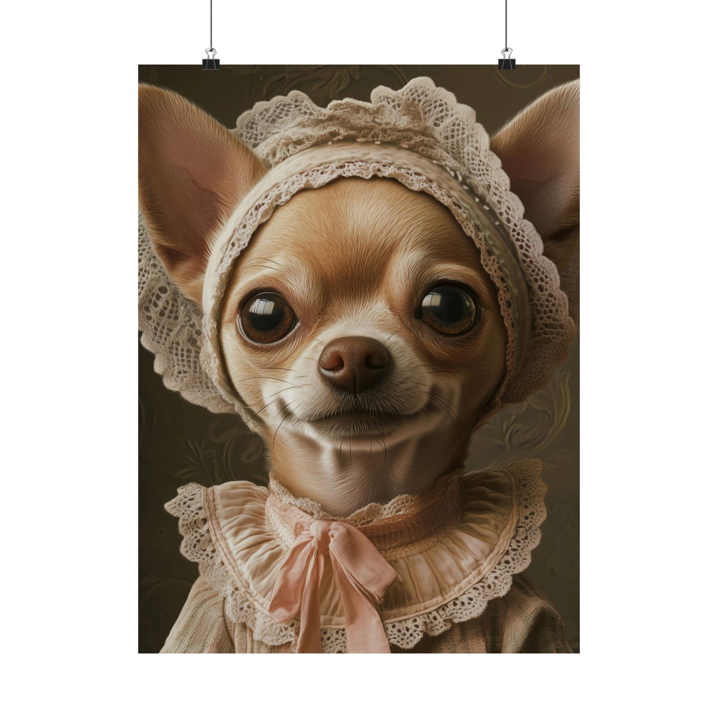 Chihuahua in Lace: "Cottage Charm" | Matte Vertical Posters | Puppy Love Edition™