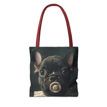 French Bulldog in Striped Baby Gown: "Vintage Cherub" | Tote Bag (AOP) | Puppy Love Edition™