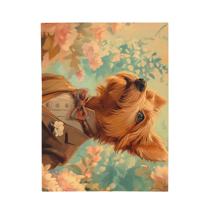 Historical Fiction Collection™: "Yorkie in Bloom"   | Velveteen Plush Blanket