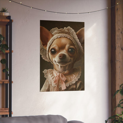 Chihuahua in Lace: "Cottage Charm" | Matte Vertical Posters | Puppy Love Edition™