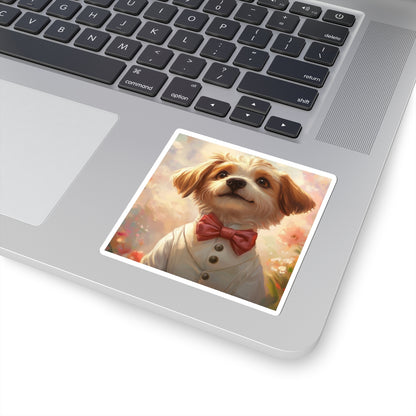 Historical Fiction Collection™: "Dapper Dog in Bloom" | Kiss-Cut Stickers