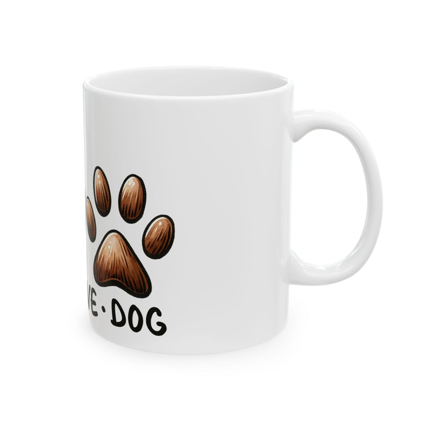 Bark Basics Collection™: "Peace Love & Dogs" | Ceramic Mug, (11oz, 15oz) |