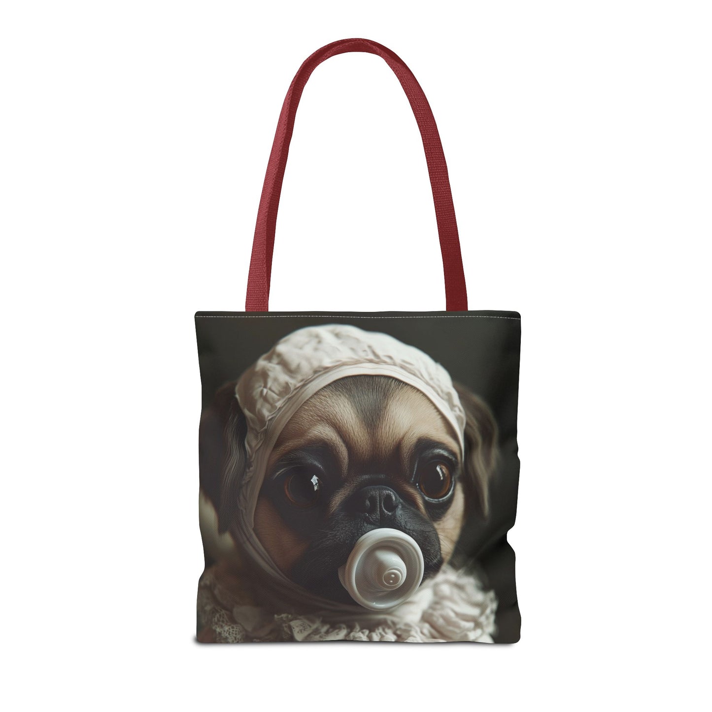 Pug in Ivory Bonnet: "Timeless Innocence" | Tote Bag (AOP) | Puppy Love Edition™