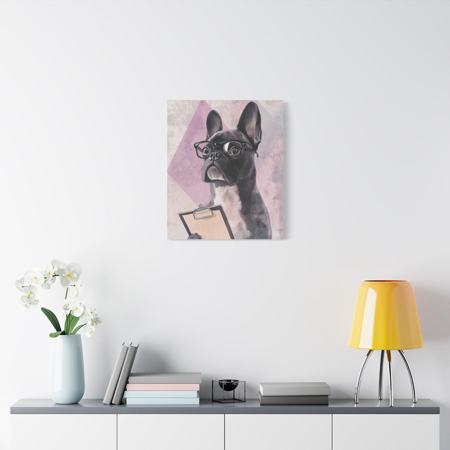 French Bulldog with Clipboard: "Inspector Pawfection." | Matte Canvas Print, Stretched, 1.25 | Working Dogs Edition™