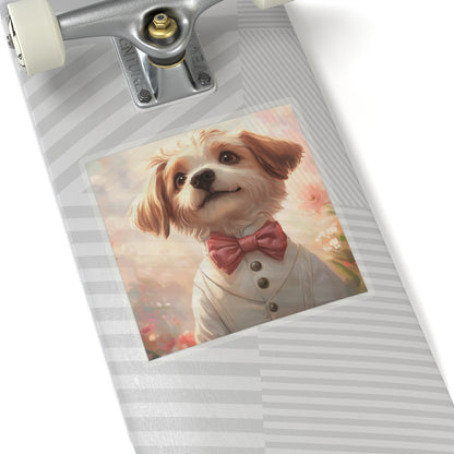 Historical Fiction Collection™: "Dapper Dog in Bloom" | Kiss-Cut Stickers