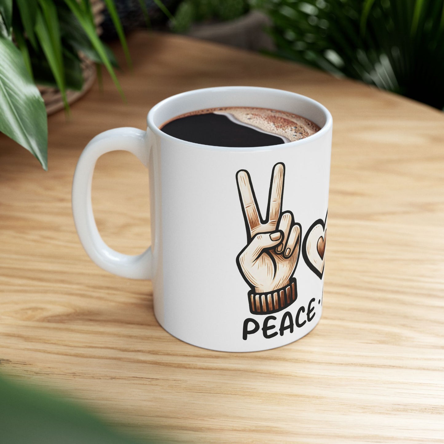 Bark Basics Collection™: "Peace Love & Dogs" | Ceramic Mug, (11oz, 15oz) |