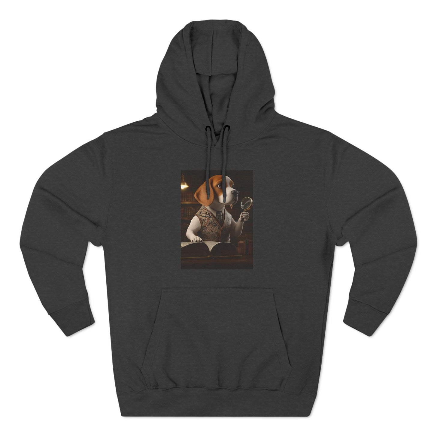 Beagle with Magnifying Glass: "Library Sleuth" | Hoodie | Pawgue Chic Edition™