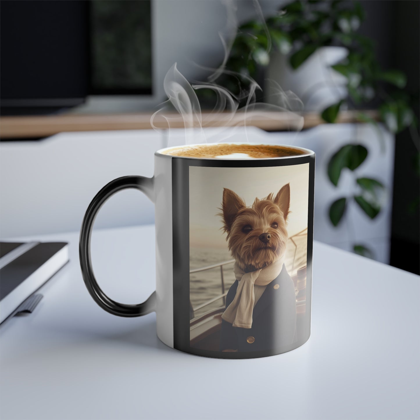 Yorkshire Terrier on a Yacht: "The Maritime Maven" | Color Morphing Coffee Mug, 11oz | Pawgue Chic Edition™