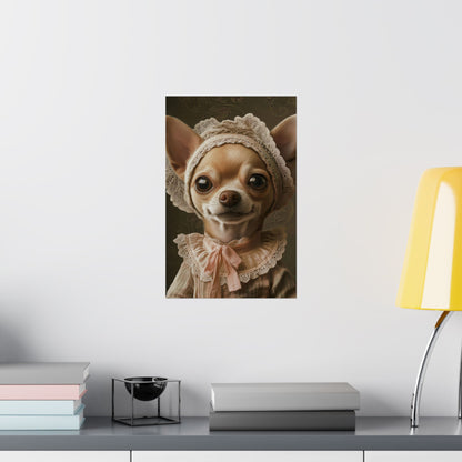 Chihuahua in Lace: "Cottage Charm" | Matte Vertical Posters | Puppy Love Edition™