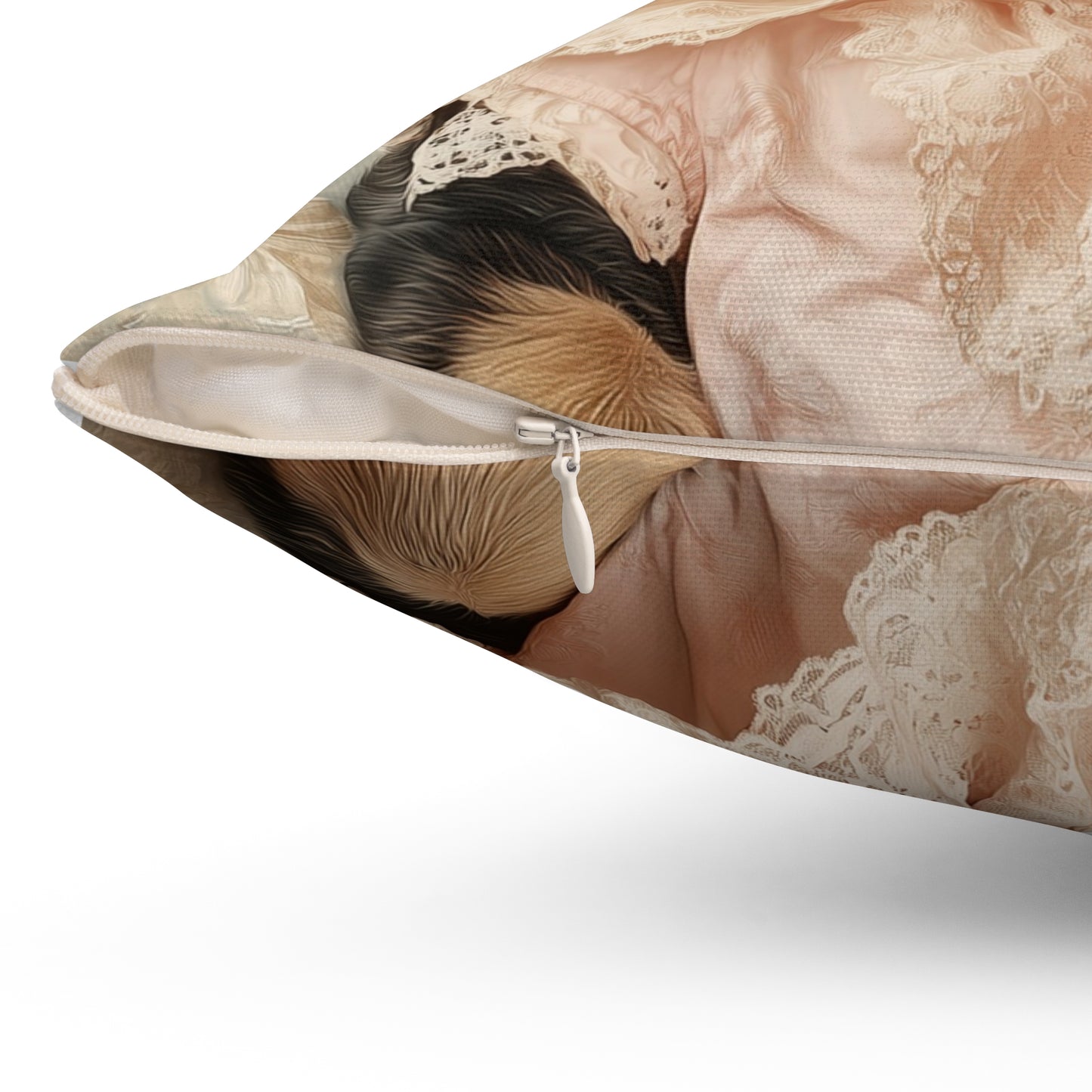 German Shepherd in Lace Dress: "Victorian Shepherd Elegance" | Spun Polyester Square Pillow | Puppy Love Edition™