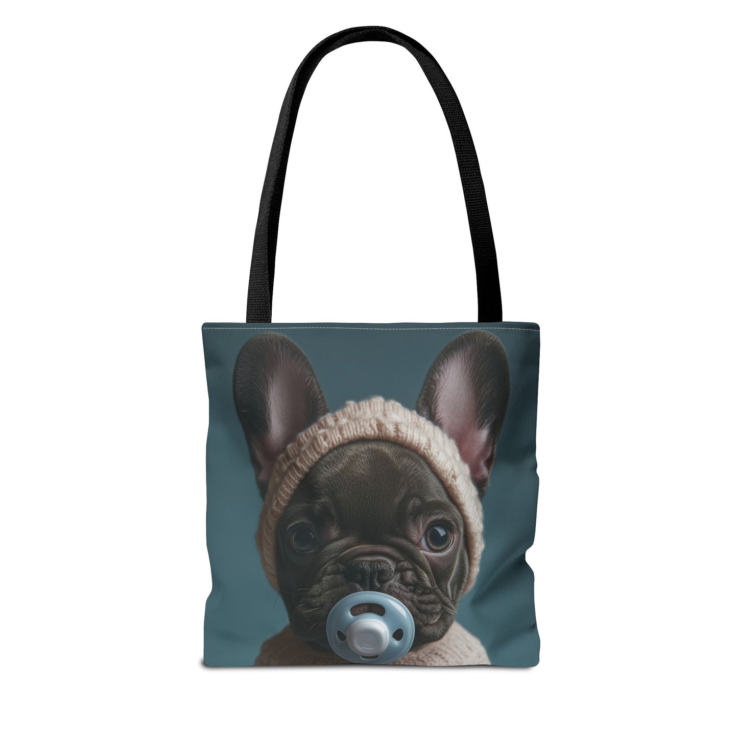 French Bulldog in Cozy Knit Sweater: "Bundle of Joy" | Tote Bag (AOP) | Puppy Love Edition™