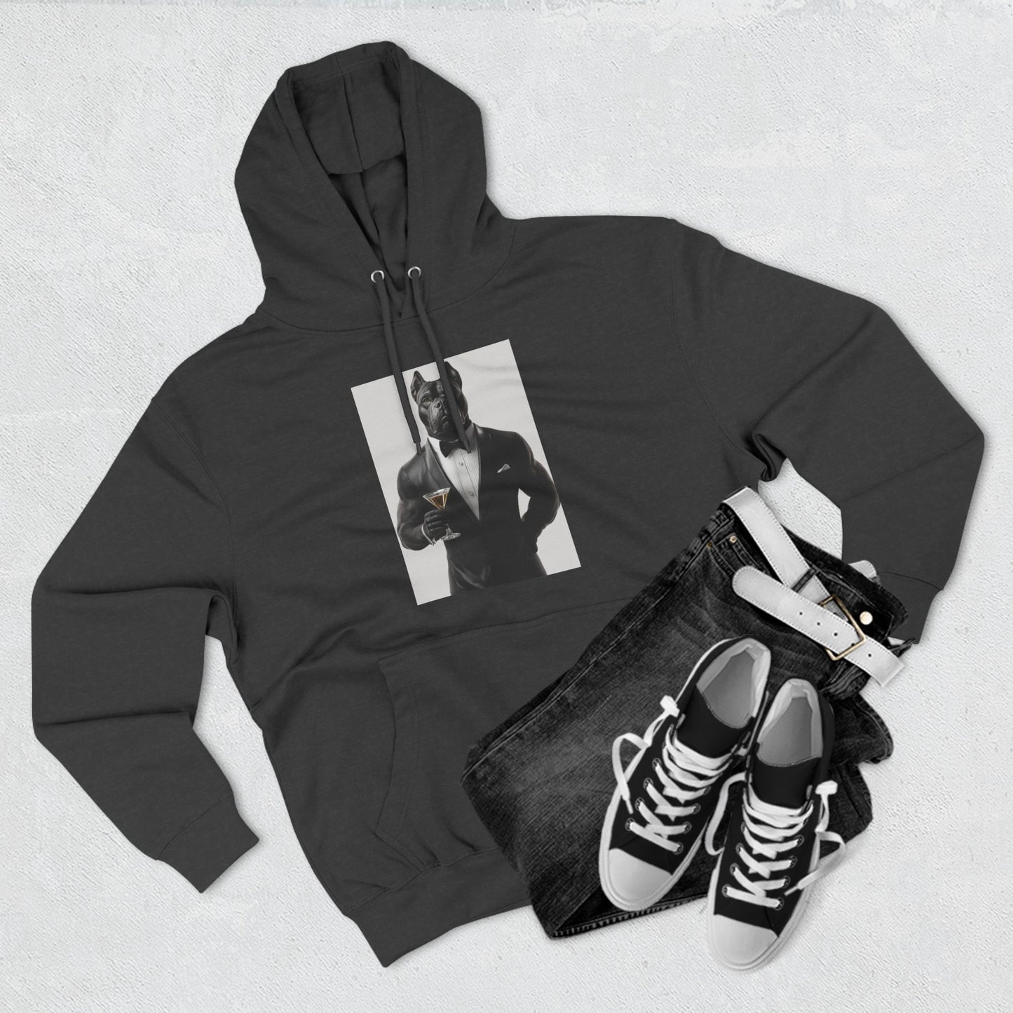 Cane Corso in Tuxedo: "Ebony Elegance" | Hoodie | Pawgue Chic Edition™