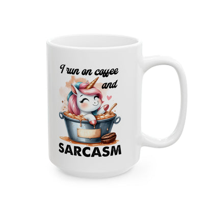 Snark & Simplicity Collection™: "Coffee & Sarcasm" | Ceramic Mug, (11oz, 15oz) |