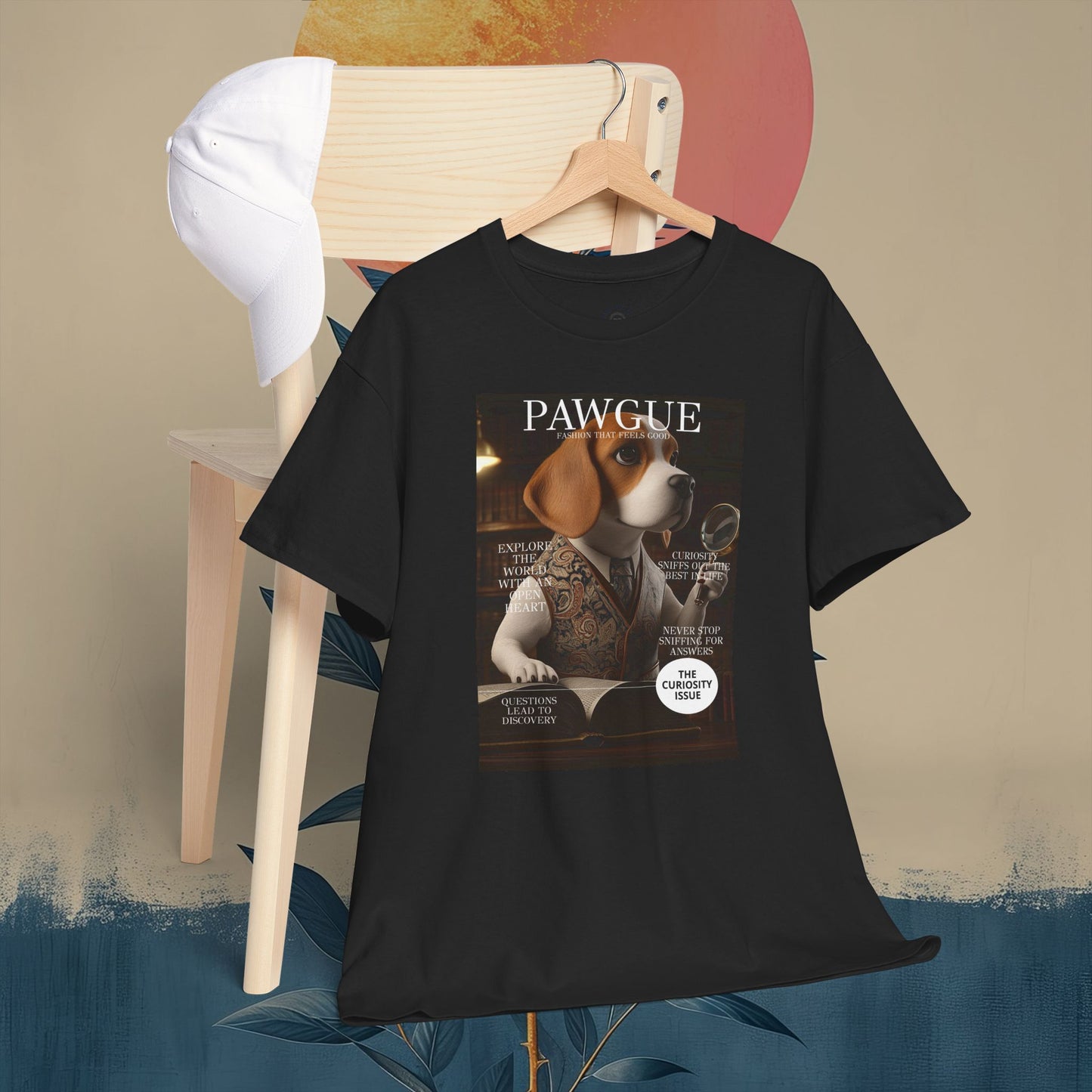 Beagle with Magnifying Glass: "Cover" | T Shirt | Pawgue Chic Edition™