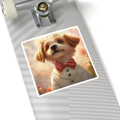 Historical Fiction Collection™: "Dapper Dog in Bloom" | Kiss-Cut Stickers