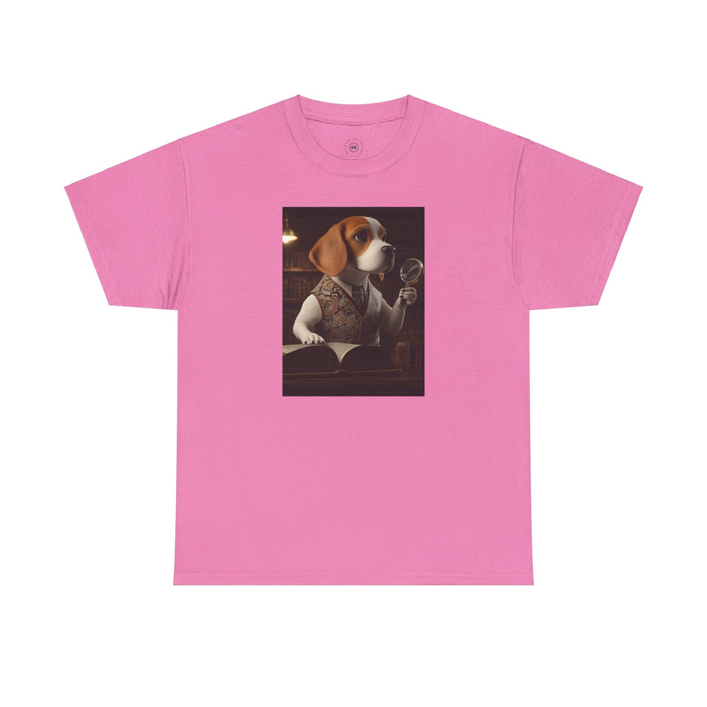 Beagle with Magnifying Glass: "Library Sleuth" | T Shirt | Pawgue Chic Edition™