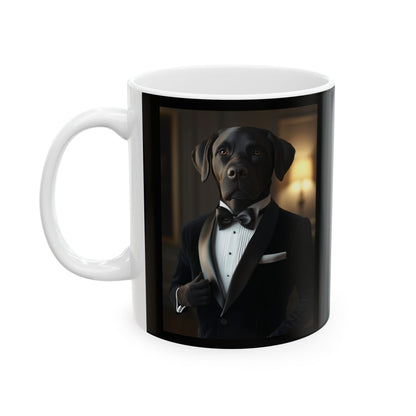 Labrador in Black Tie: "The Classic Companion" | Ceramic Mug, (11oz, 15oz) |  Pawgue Chic Edition™