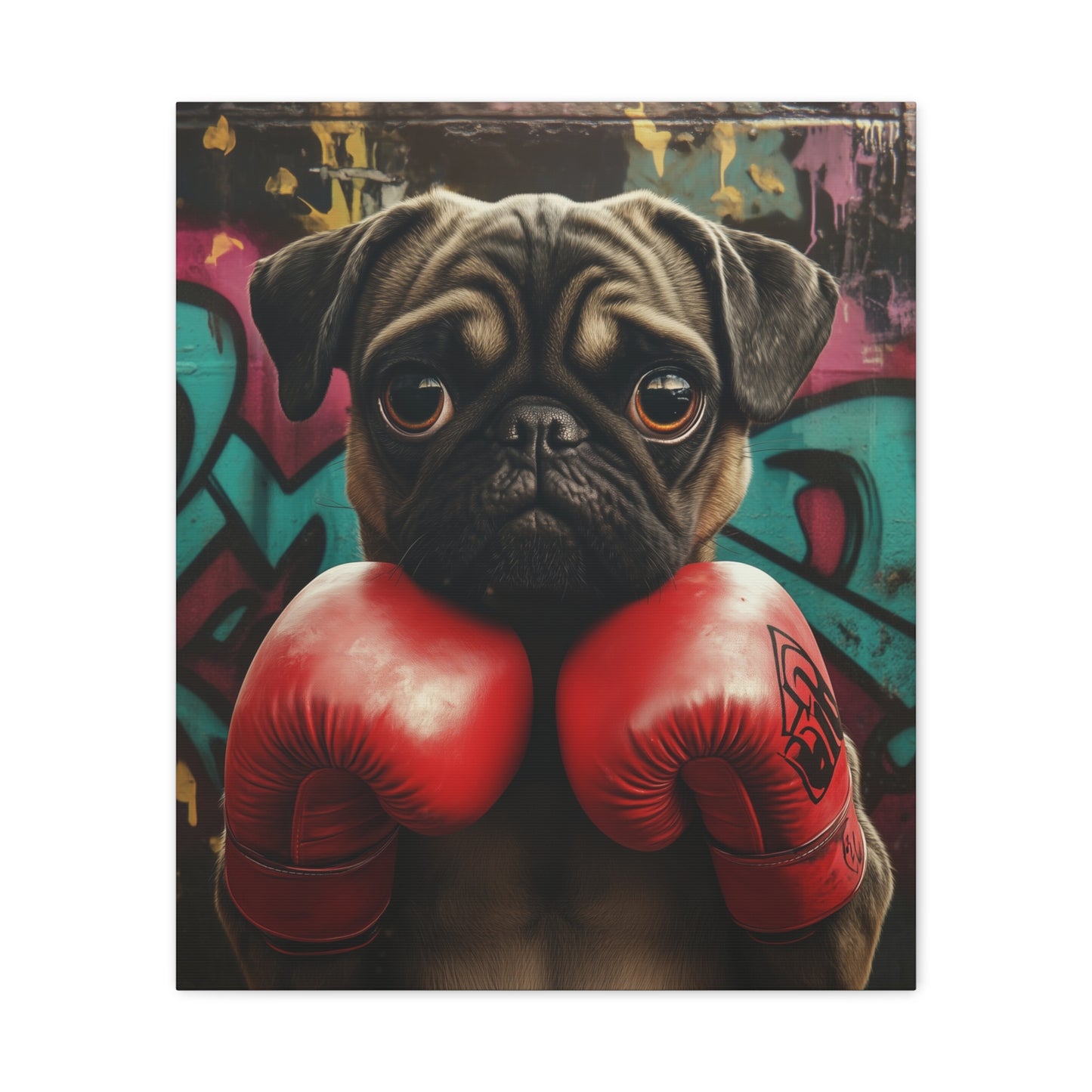 Pug with Boxing Gloves: "Pugilist Pup" | Matte Canvas Print, Stretched, 1.25 | City Edition™