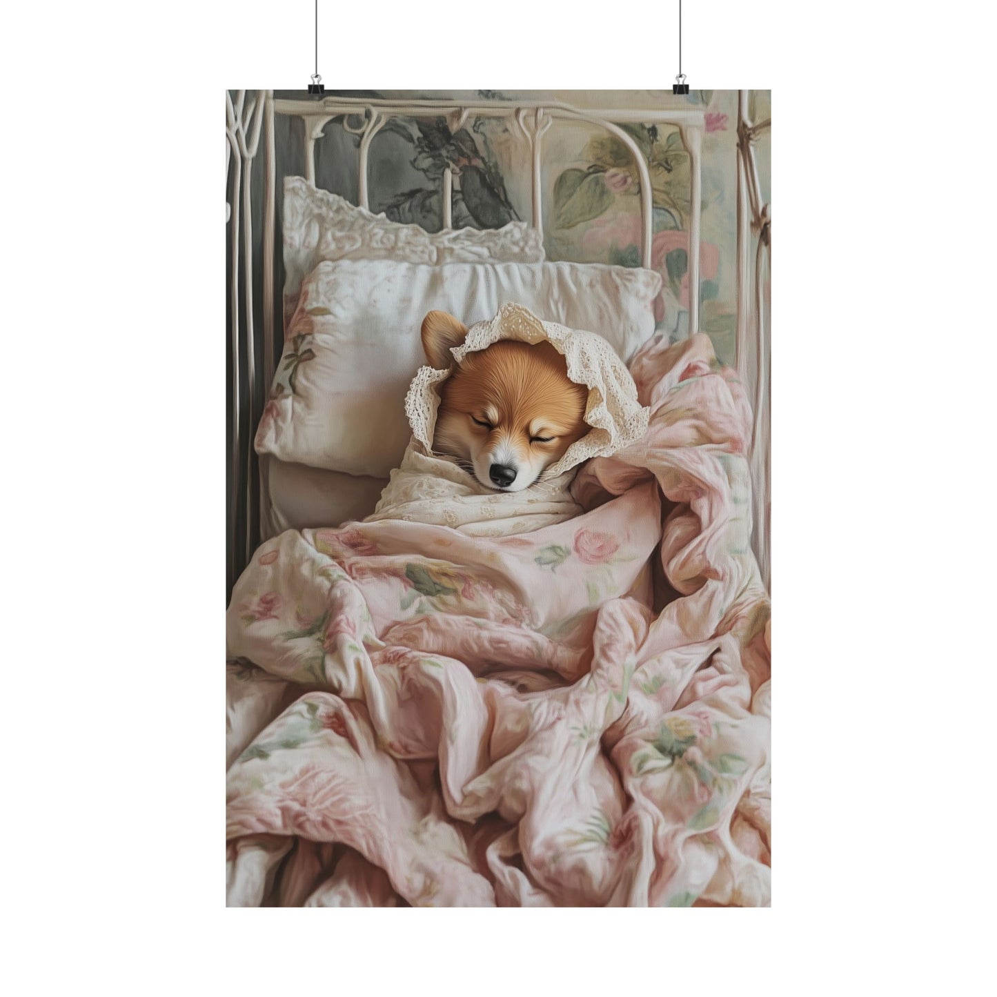 Corgi Swaddled: "Dreamy Nap" | Matte Vertical Posters | Puppy Love Edition™